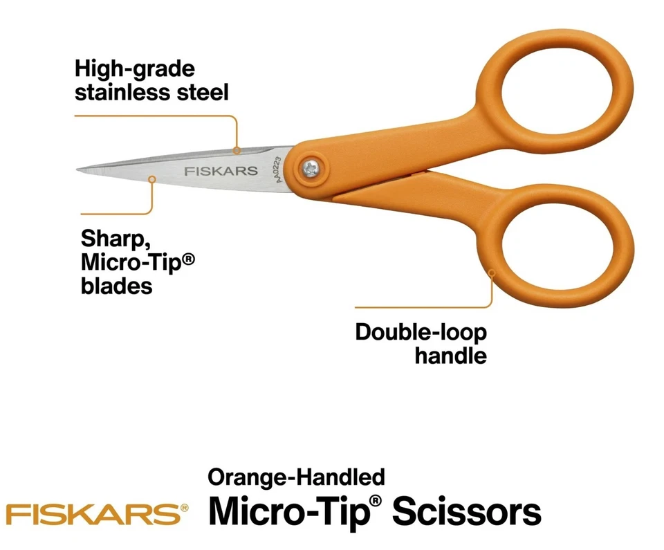 Fiskars No. 5 Micro-Tip stainless steel sharper blades, Ideal for fabric - Image 2 of 4