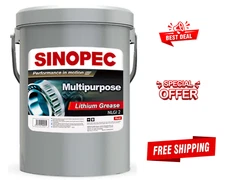 MULTIPURPOSE RED LITHIUM GREASE #2 - 35LB. (5 Gallon) Pail Lubrication FREE SHIP