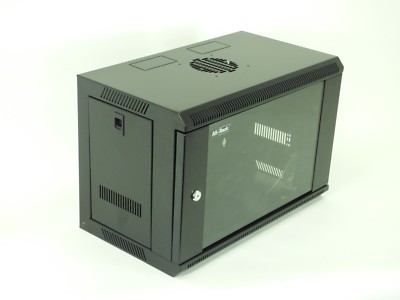 6HE Comms Schrank schwarz 300mm tief 19'' Daten AV Rack DATA Rack Datenschrank