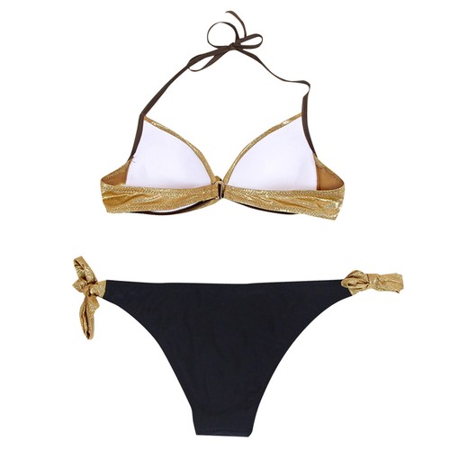 Women's Bikini Set Brazilian Swimsuit Sequined Patchwork Push Up Beach Swimwear - Picture 16 of 31