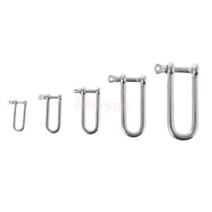 Marine Boat Stainless Steel Eye Screw Pin Chain Long D Shackle Rigging Sailing