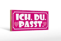 Holzschild Spruch 27X10 Cm Ich Du Passt Herz Liebe Holz Deko Schild Wooden Sign
