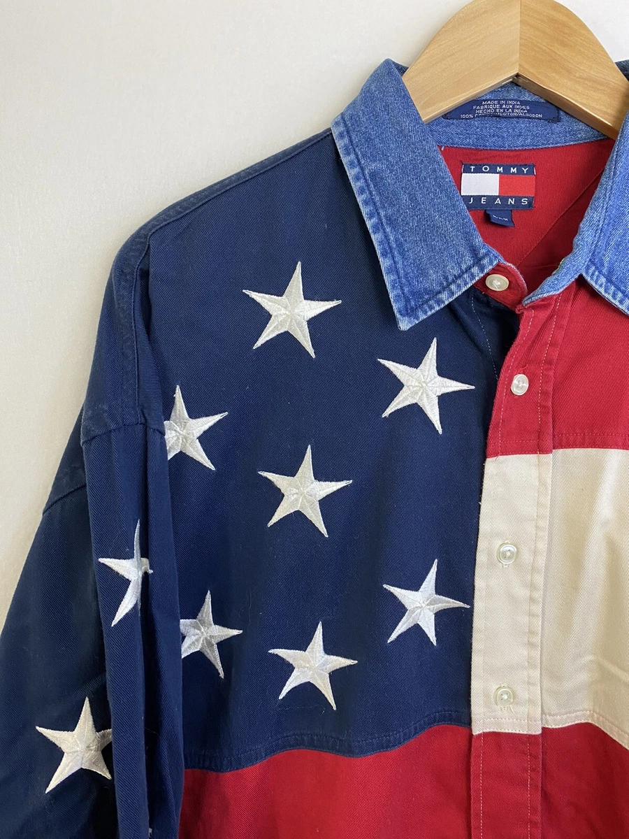 Rare Vintage 90's TOMMY HILFIGER USA American Flag Themed 