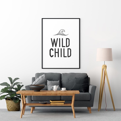 Wild Child Poster Children's Room Prints Stylish Playroom Artwork - Picture 2 of 5