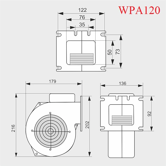 Soplador de presión soplador de horno carburador de madera ventilador de presión regulador de velocidad ventilador - Imagen 2 de 4