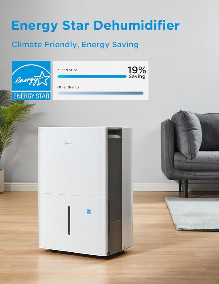 Midea 4,500 Sq. Ft. Energy Star Certified Dehumidifier With Pump