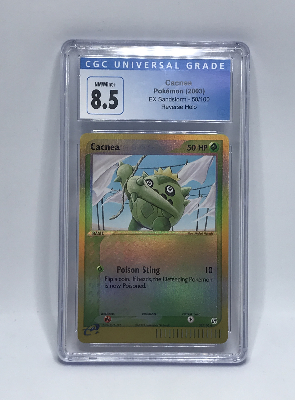 Cacnea Reverse Holo 58/100 CGC 8.5 NM/Mint+ EX Sandstorm Pokémon Card TCG 2003