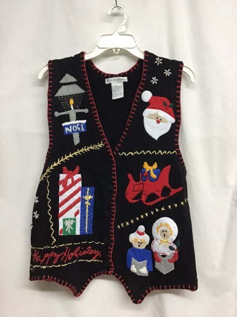 victoria jones christmas sweater Vest Size Small V450 TB8207