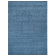 10'1" x 14' Denim Blue Modern Design Pure Wool Hand Loomed Rug R64564