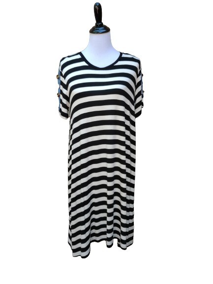 white christmas dresses T by Talbots Pink Striped Cotton Lace-Up T-Shirt Dress main image 1