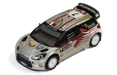 Citroen DS3 WRC #7 21. Schweden 2012 Attiyah / Bernacchini 1:43 Modell IXO MODEL