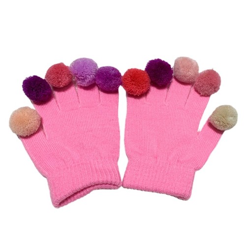 Knitted Full Finger Gloves Funny Colorful Pompom Fingertip Cosplay Party Mittens - Picture 11 of 16