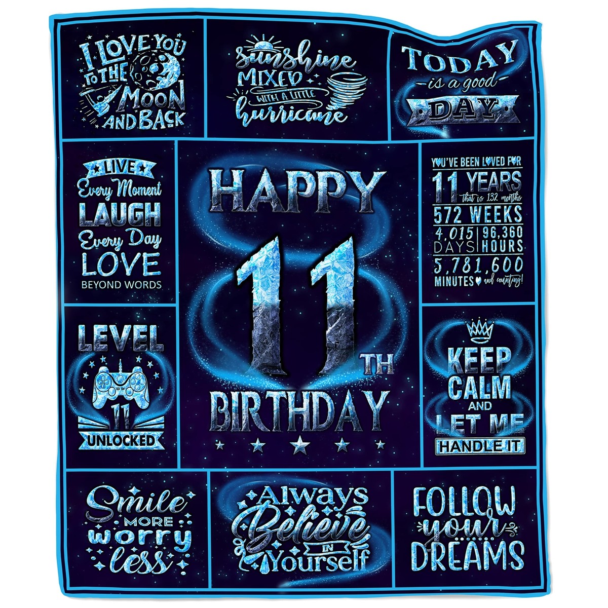 Birthday Gifts for 11 Year Old Boys 11th Birthday Blanket 50x60in