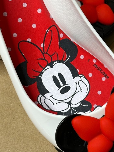 Mini Melissa Ultragirl Minnie Mickey Mouse Ballet Flat Sz 2 White Black Slip - Picture 6 of 13