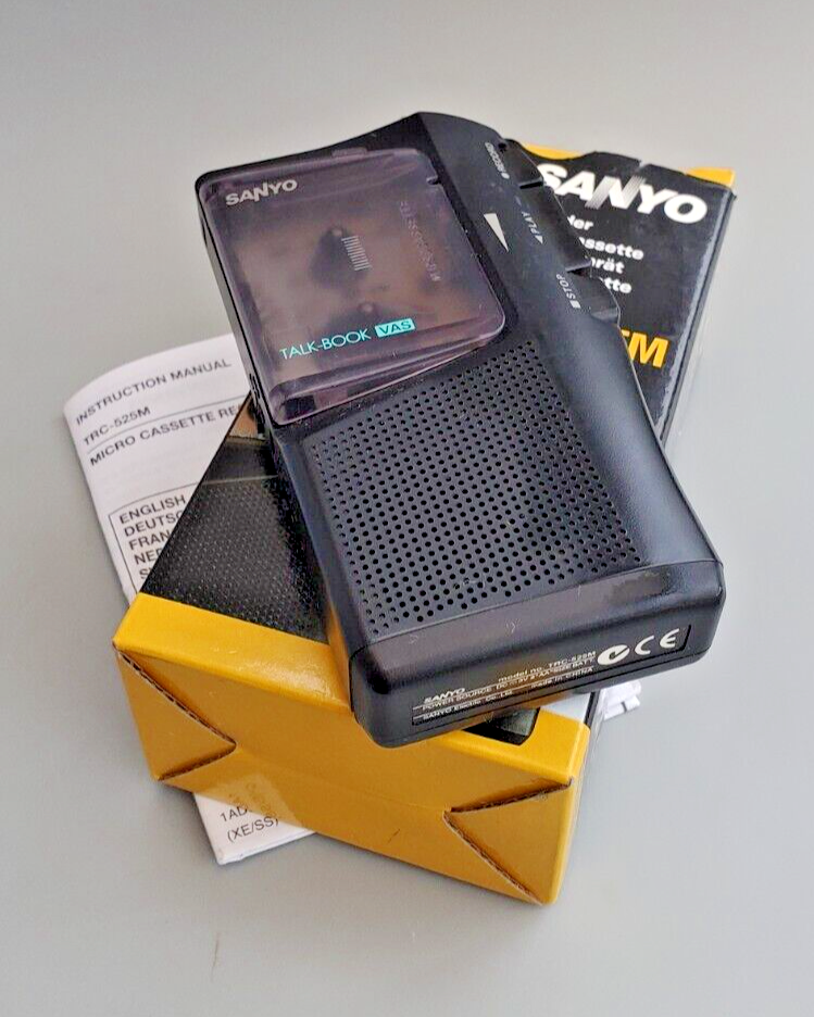 Sanyo Handheld Dictaphone Voice Recorder TRC525M Microcassette Boxed