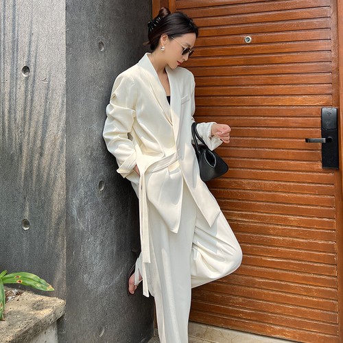Women Formal Suit Set New Casual Autumn Suit Jacket Wide Leg Pants Two-piece Set - 第 2/27 張圖片