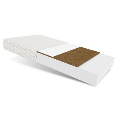 Matratze120x200 CARINI MAX H3/H4 Kokos Kaltschaum  Klimafaser JERSEY Bezug 16 cm
