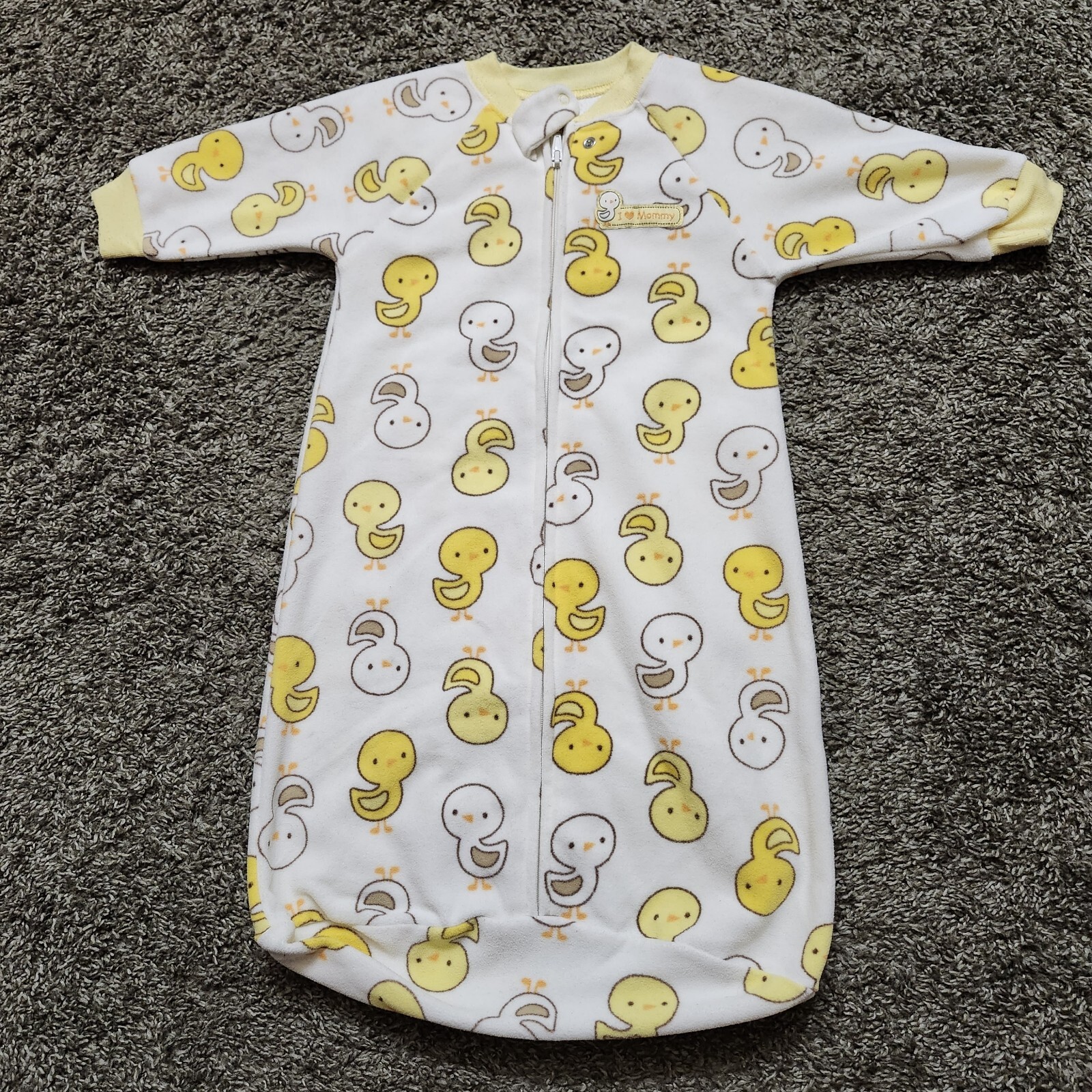 Child of Mine Carter's 0-9 Months Sleep Sack Wearable Blanket Fleece White Ducks