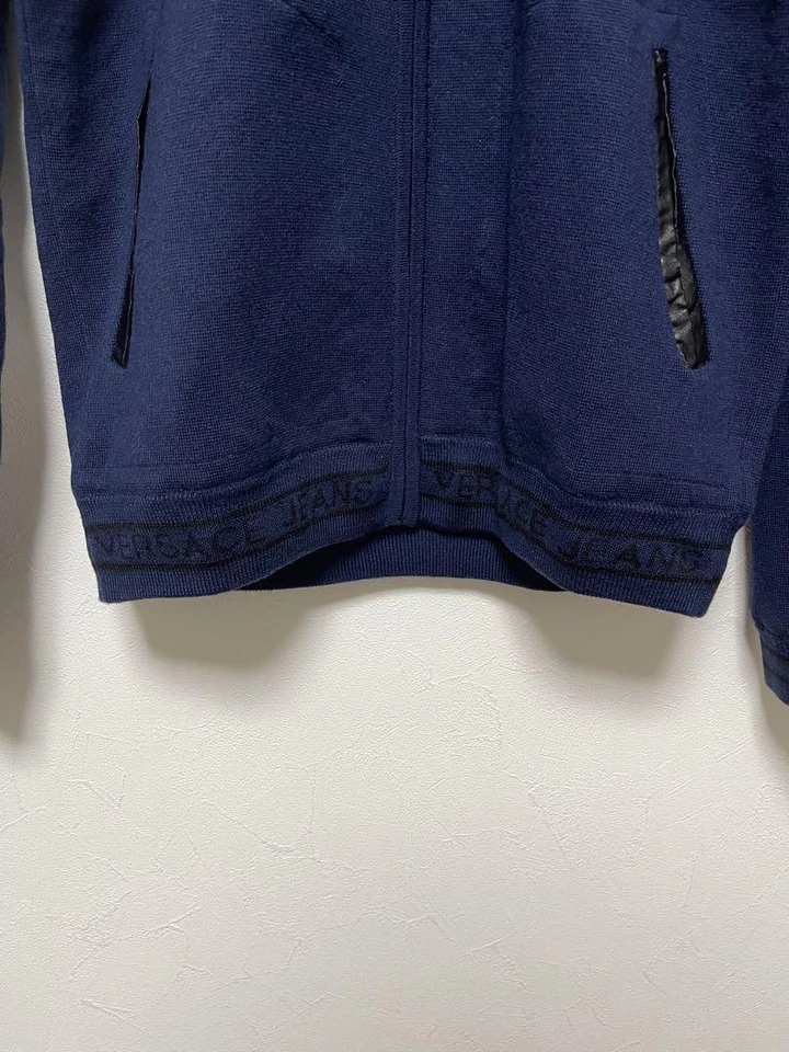 Versace Jeans Padded Blouson Navy Size S 40% Wool 40% Acrylic Zip-up Men's U2710 - Image 4 of 4