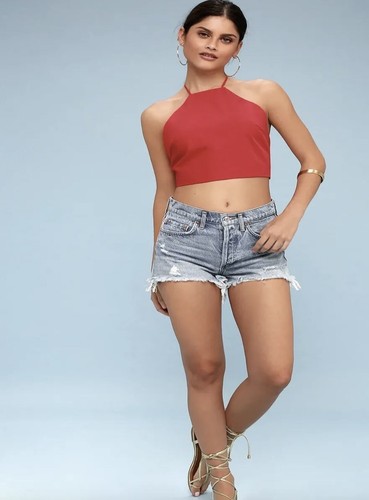 Lulus Red Halter Top With Bow in Back - Picture 11 of 11