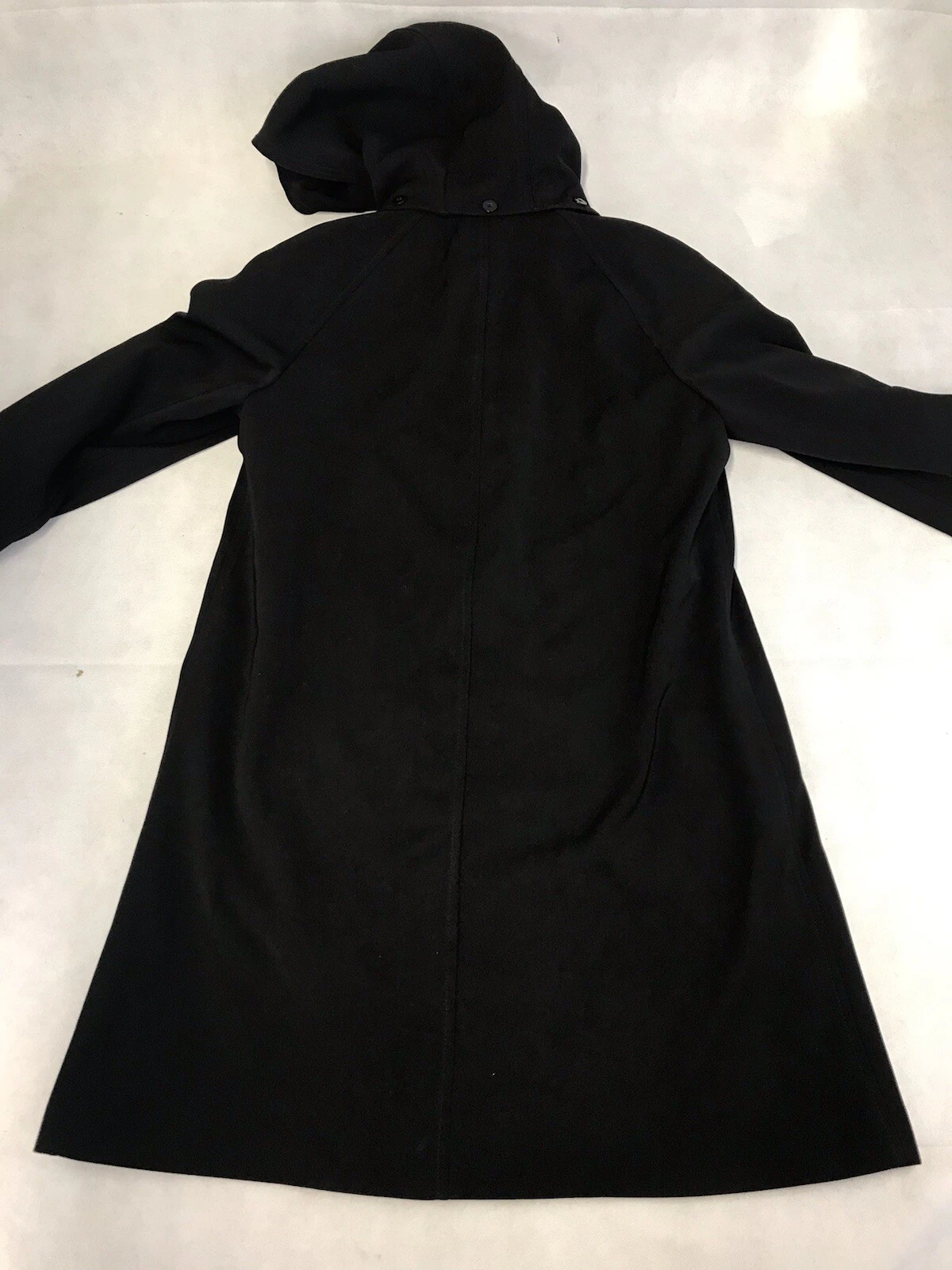 Michael Kors Trench nero completamente foderato fibbie argento e cappuccio rimovibile piccolo