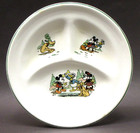 1930's Mickey Mouse & Friends Patriot China ceramic sectional plate Disney *