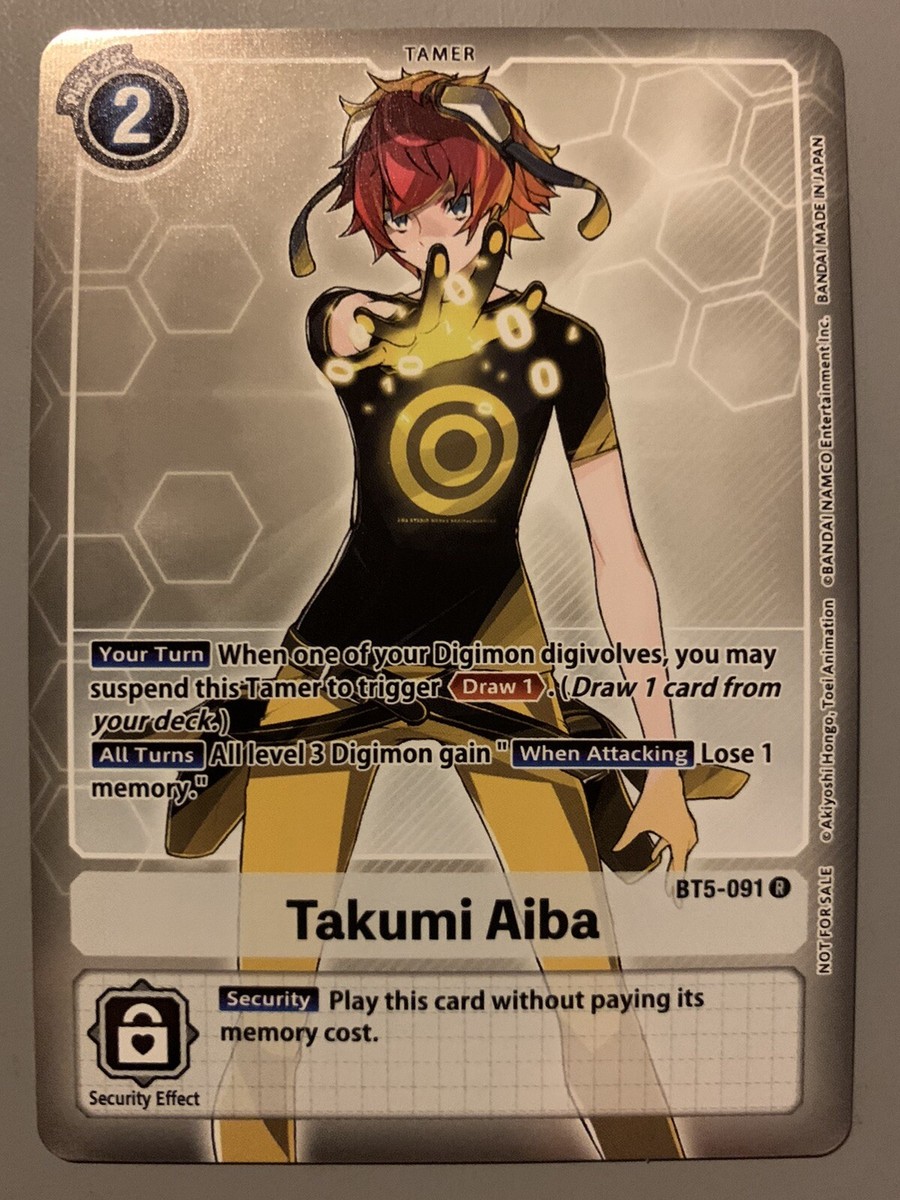 DIGIMON CARD GAME TAKUMI AIBA (TAMER WHITE) BT5-091 P-R (ENGLISH 