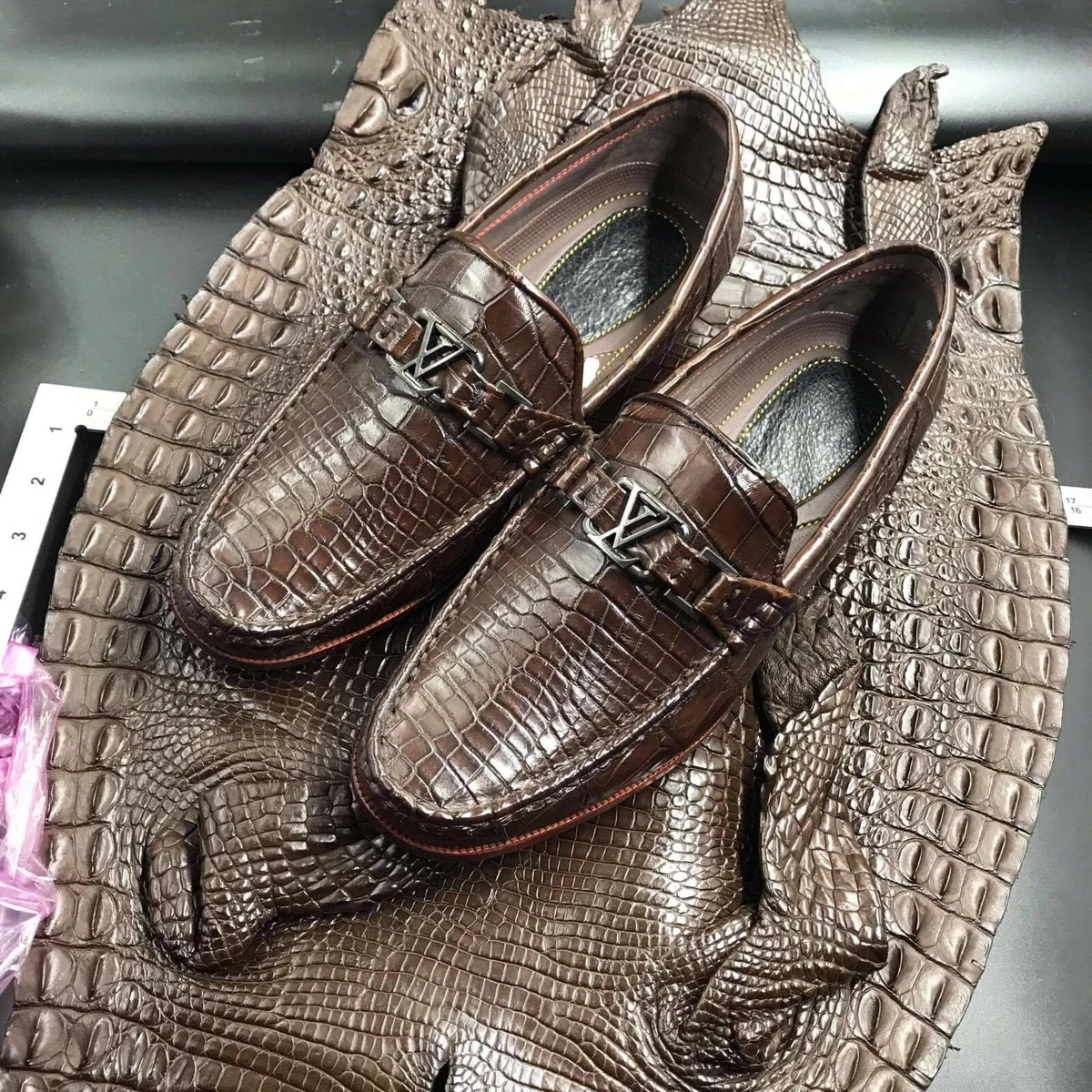 Men's Shoes Genuine Crocodile Alligator Skin Leather Handmade