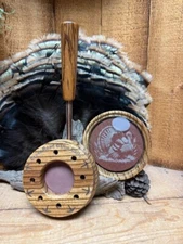 Zebrawood Double Sided Glass ov lasered Red Slate Friction Turkey Call