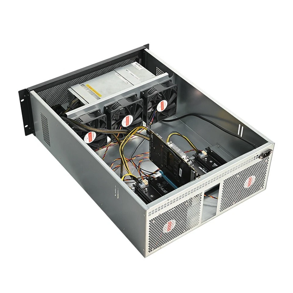 Lianli 8 GPU Servidor Estuche Minería AI 4U Montaje en Rack 4GB + 3300W Fuente de Alimentación EE. UU. Foto 4 de 4