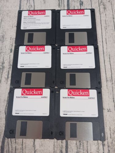 Quicken Version 6 For Windows 95 (Intuit, 1996) 3.5" Floppy - Pre-Owned - Picture 2 of 2