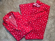 Women  s OLD NAVY 2-piece LS Red Heart Valentine Poplin Pajamas M