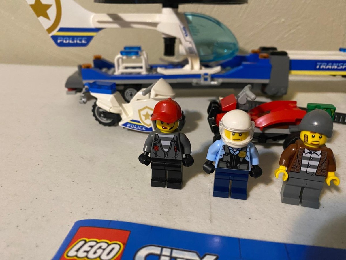 Lego 60244 Police Helicopter Transport City Set 100% Complete
