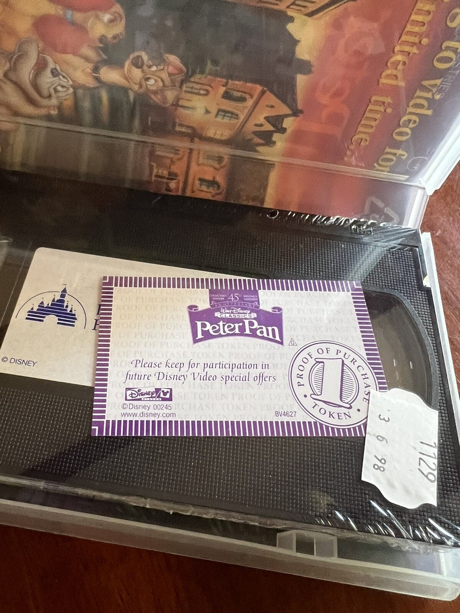 Vintage Disney's Classic PETER PAN VHS Video 45th Anniversary 1998