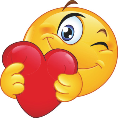 Aufkleber Smiley mit Herz Smily Autoaufkleber Sticker Konturschnitt