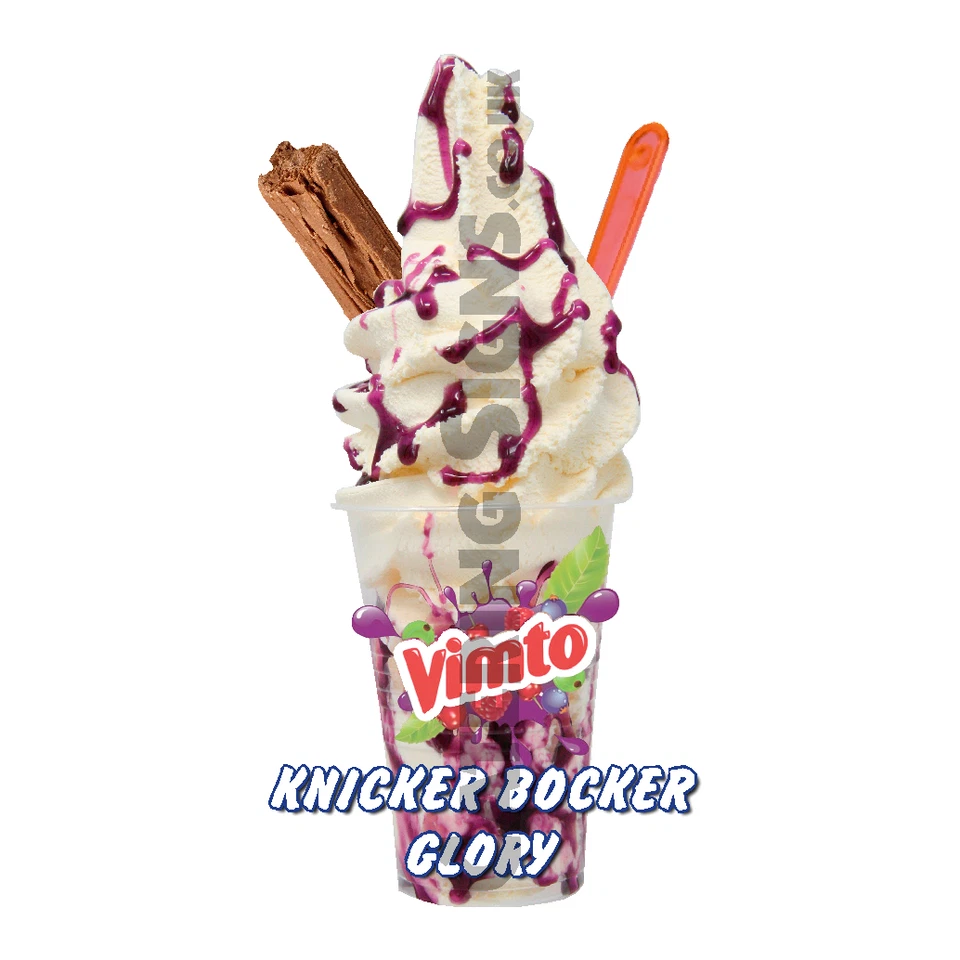 Vimto KBG Knickerbocker Glory Whippy Ice Cream Sticker - 16cm die cut decal