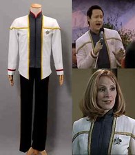 Star Trek Nemesis White Mess Costume Cosplay Carnival Uniform Halloween