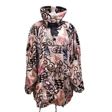 Vintage 90s Quilted Coat Betty Barclay Geometric Art Abstract Print 12
