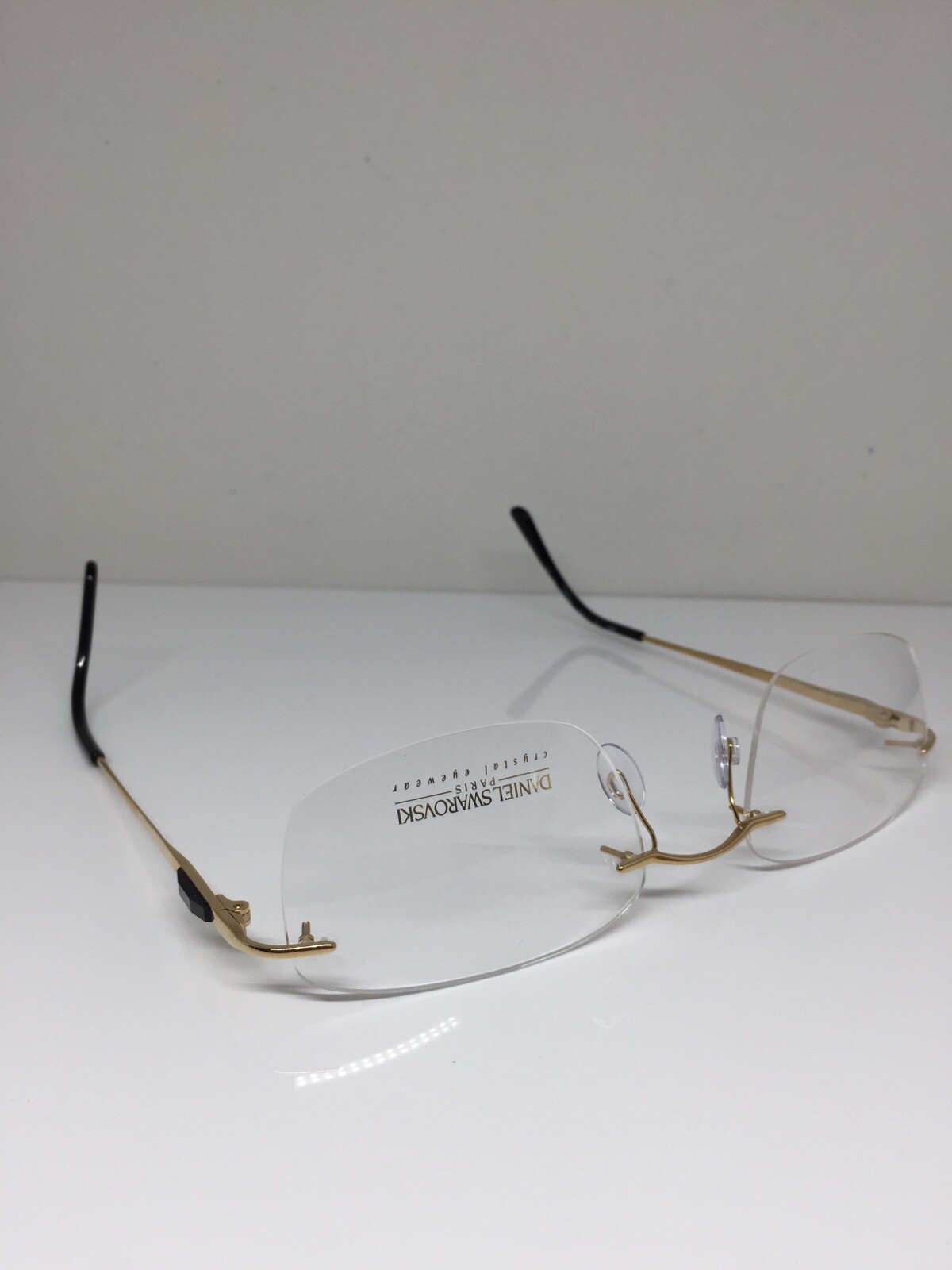 New Vintage Daniel Swarovski S 065 Rimless Eyeglasses 23KT GP