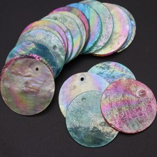 10pcs/Set 25mm Round Mother of Pearl in Dyed Natural Freshwater Shells Charms