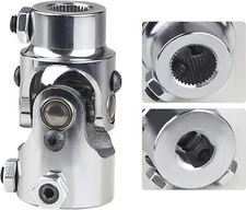 3/4"36 Spline X 3/4" Dd Single Steering Shaft Universal U Joint Silver Total Len