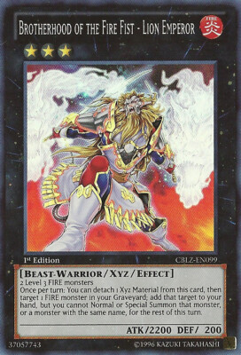 Yugioh! LP Brotherhood of the Fire Fist - Lion Emperor - CBLZ-EN099 - Super Rare