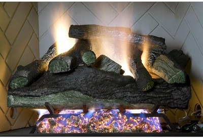 18 In Vented Natural Gas Fireplace Log Set Decorative Realistic