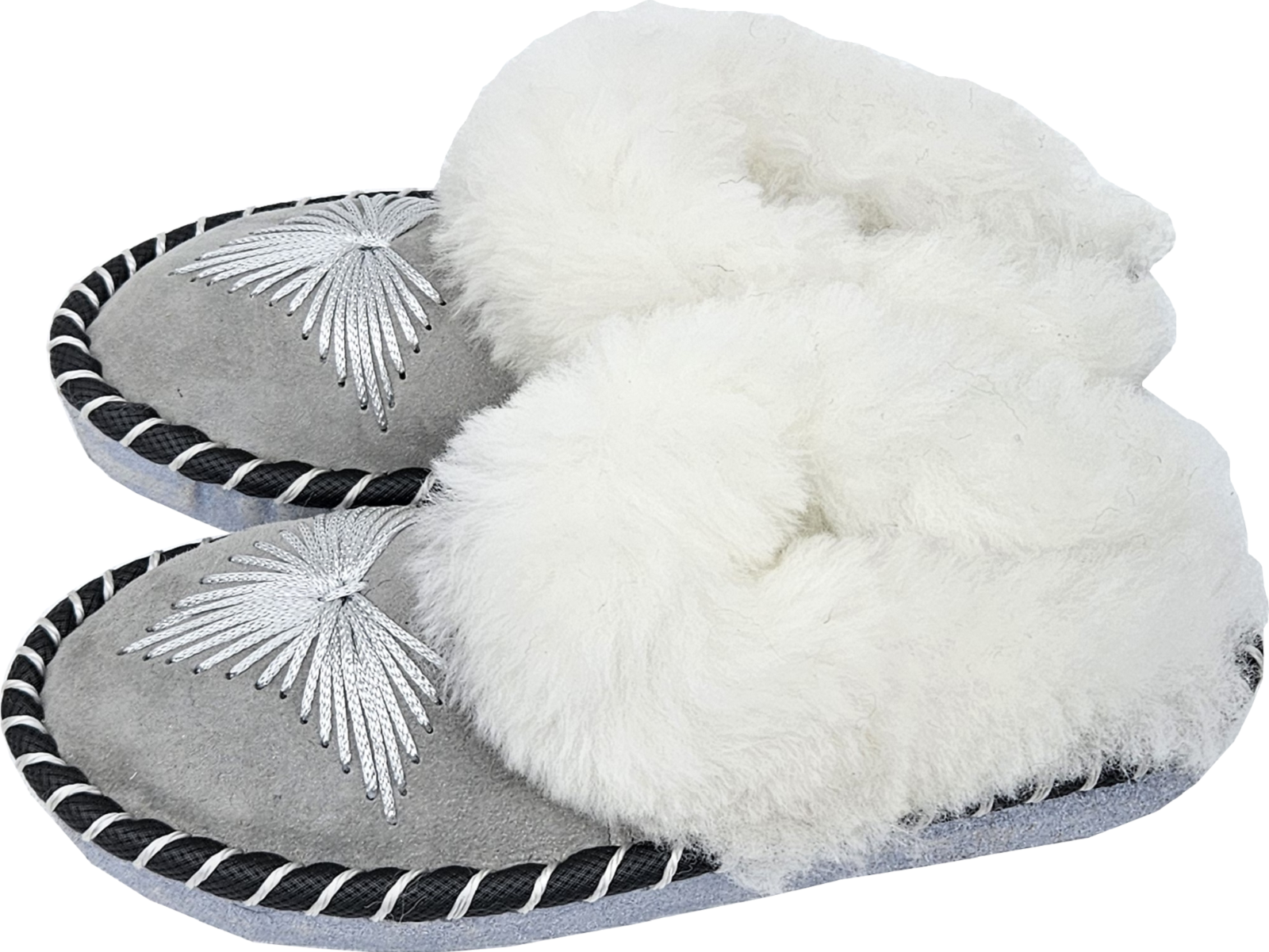 APL Pelliccia di agnello cialde mules pantofole taglia 40 NUOVE pelle di pecora pelle fatte a mano