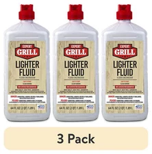 (3 pack) Charcoal Lighter Fluid, Premium Odorless Lighter Fuel, 64 Oz