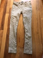 Labijou Jegging Women Pants Skinny Leg Beige Flat Front Stretch Pockets Size L