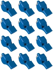 Fox 40 Classic Safety 3-Chamber Pealess Whistle, Blue (12-Pack)