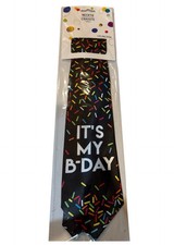 Happy Birthday Tie Confetti Print Novelty Ties Party Costume Accessory Gift NEW