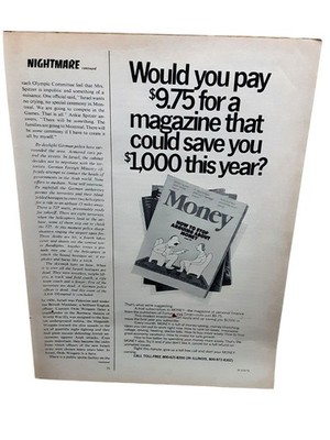 Vintage 1976 Money Magazine Advertising Print Ad Personal Finance