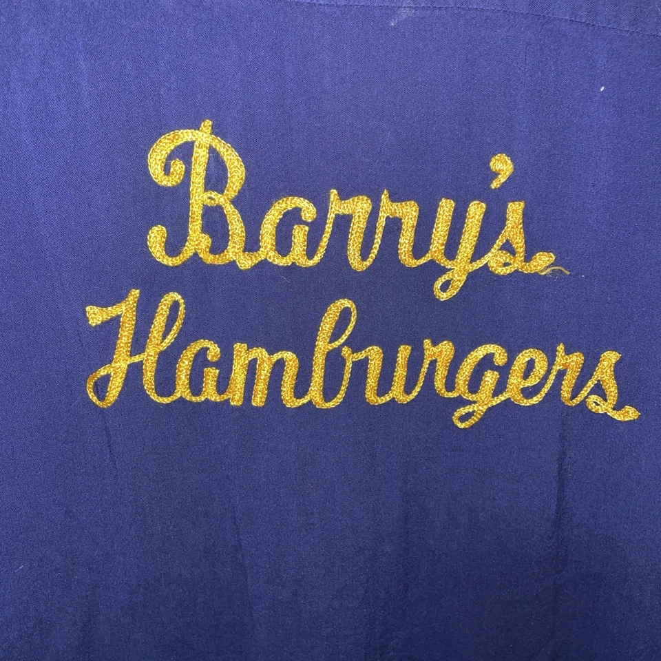 1950s Barry’s Hamburgers Large Bowling Shirt Chainstitch Rockabilly Nat Nast - Image 2 of 4